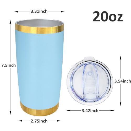 Image of 20 oz Tumbler Bulk Stainless Steel Tumbler,Sky Blue,12 Pack