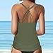 Bikini Tank Tops for Women Flowy Bathing Suit Top Modest Swim Tank Top Beach Swimwear, No Bottom Army Green