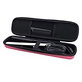 Travel Organizer Hard Case for Hair Flat Iron Straightener/Curling Wand with 12x Clips fits HSI/KIPOZI/Remington/CHI/ghd/BaByLissPro by Aenllosi (Red)