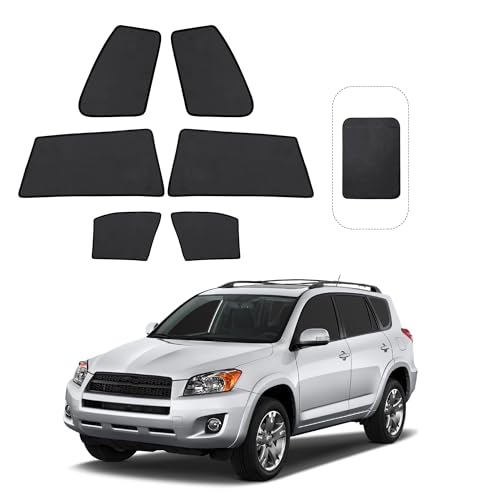 Fannyc Front Side Half Window Shade Foldable Custom Fit for Toyota RAV4 2006-2012 Car Window Shades for Side Window Sun Shade UV Protection Heat Insulation for Camping Sleeping 6PCS