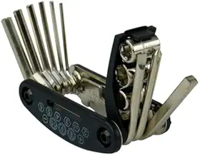 Kit de Chaves para Manutenção de Bicicleta, 16 Peças, Aço, Preto, Multifuncional, Compacto, 9 x 4 x 3 cm