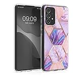 kwmobile Hülle kompatibel mit Samsung Galaxy A52 / A52 5G / A52s 5G - Handyhülle - Handy Case Glory Marmor Mix Rosa Rosegold
