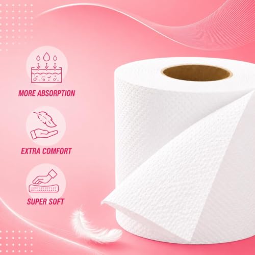 Image of Softouch 3 Ply Toilet Tissue Roll | Soft & Highly Absorbent | 375 Sheets Per Roll | 4 Rolls | Bathroom Tissue