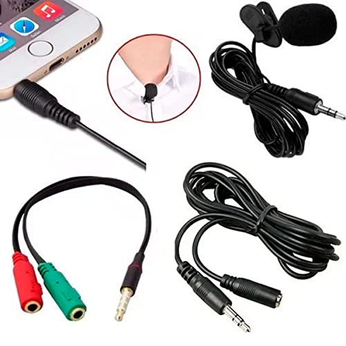 Mini Microfone Condensador de Lapela Profissional Portátil Compacto Universal 3.5mm Plug P2 Clipe De