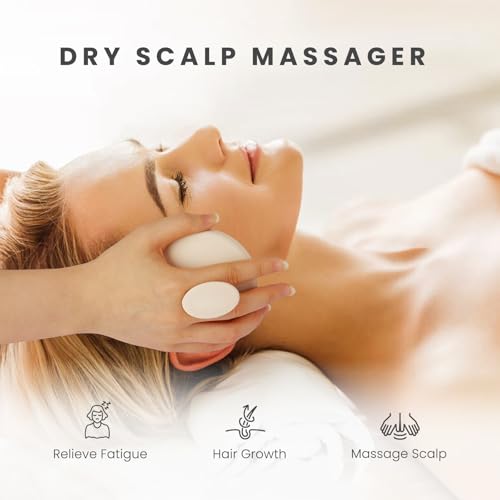 AIMIKE Silikon Kopfhaut Massagebürste Shampoo Bürste, Umweltfreundliche Kopfmassage Bürste für Peeling und Stimuliert das HaarWachstum, Kopfmassage Shampoo Haarbürste [Nass&Trocken],Haferflocken