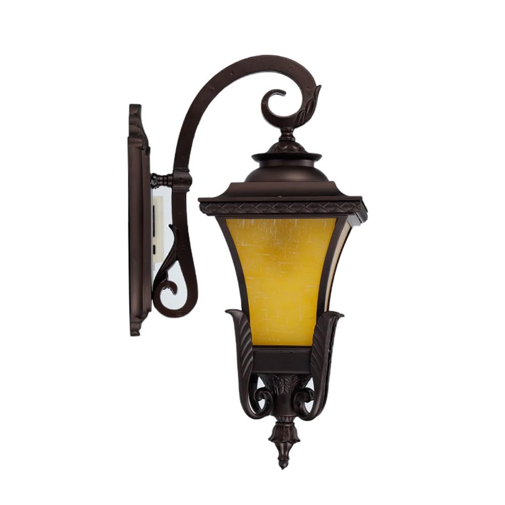 Applique murale extérieur étanche avec verre jaune anti-éblouissement pour entrée de maison