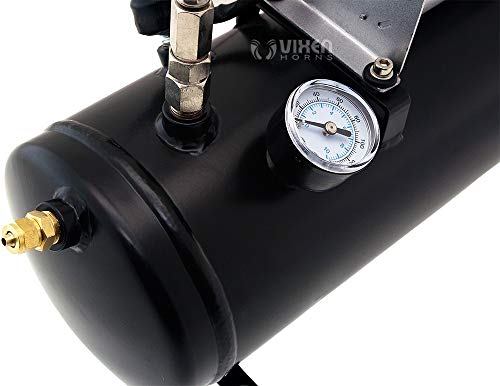 Vixen Horns 1.5 Gallon (6 Liter) Train/Air Horn Tank with 150 PSI Compressor Onboard System/Kit 12V VXO8530