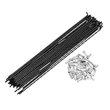PARSLUCK 38 Set 13G Bicycle Spokes 213mm Bike Wheel Spokes Carbon Steel Black