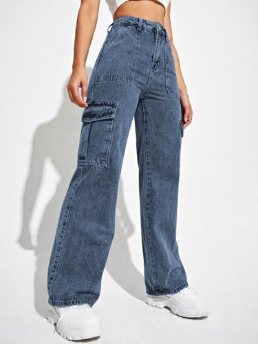 Image of CHKOKKO Women High Rise Denim Solid Regular Fit Jeans