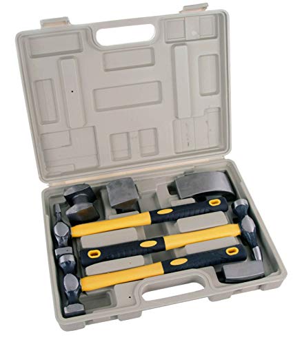 Unibos 7pc Car Auto Body Panel Dent Repair Tool Kit Pro Fibre Body Beating Hammers
