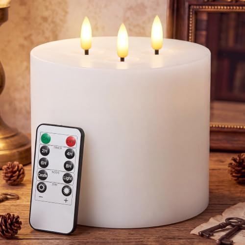 Image of Retisee 1 Pack White Extra Large Flameless Candles 6 inch x 6 inch