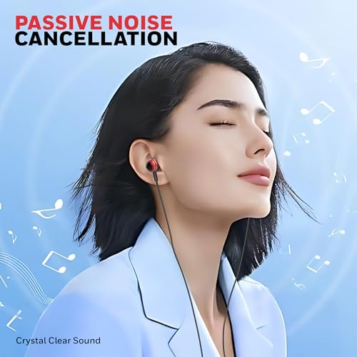 Image of Honeywell Suono P70 Wired in Ear Earphones with Built in Mic 10mm*2 Drivers, Noise Cancelling and Ultra HD Mic, IPX4, Voice Assistant Enabled, HD Sound & Clear Audio, Type C Compatible, 1.2 Mtr