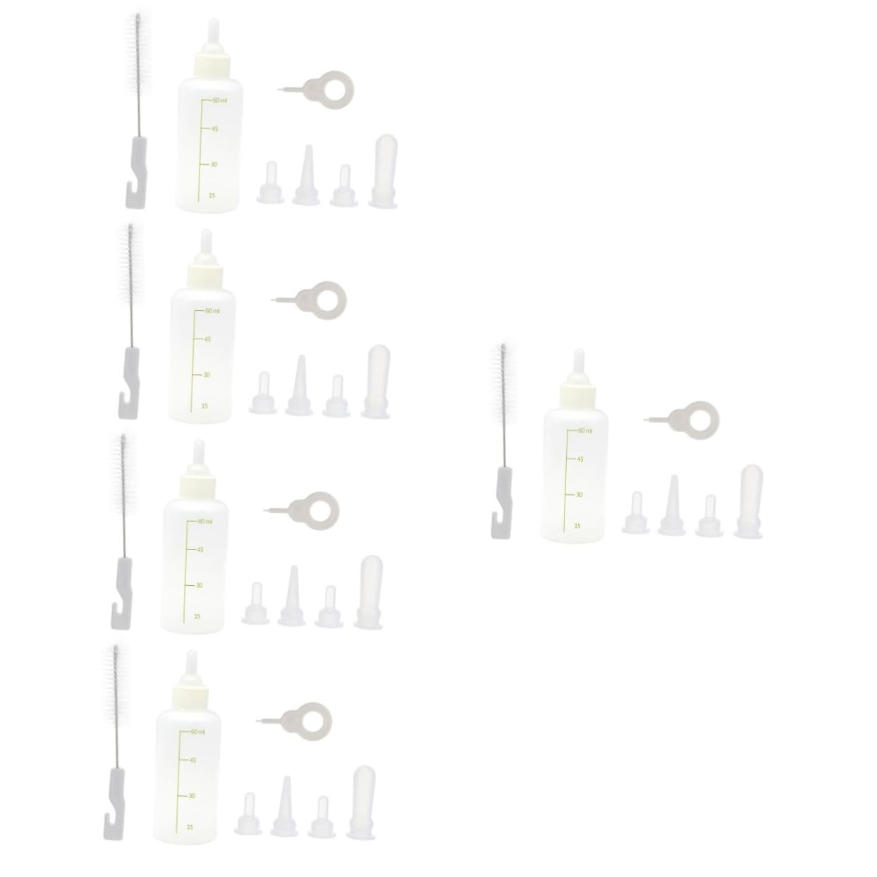 FRCOLOR 5 Sets Pet Accessories Silicone Pet Feeding Bottle Cat Bottle for Newborn Puppies
