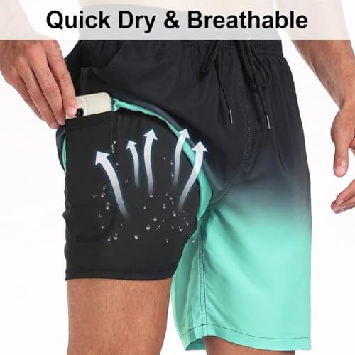 Image of Keevoom Mens Swim Trunks Compression Liner Swimming Shorts Swimwear Quick Dry Swimsuit Bathing Suits Board Shorts