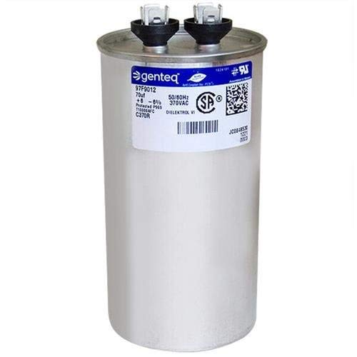 97F9012-70 uf MFD 370 Volt VAC - Genteq Round Run Capacitor Upgrade