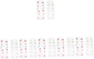 Beaupretty 12 Caixas Acessórios De Nail Art Decorações De Unhas Para Nail Art Encantos De Resina 3D Encantos De Unhas Gemas De Cristal Cristais Nail Art Strass Adesivos De Unhas 3D