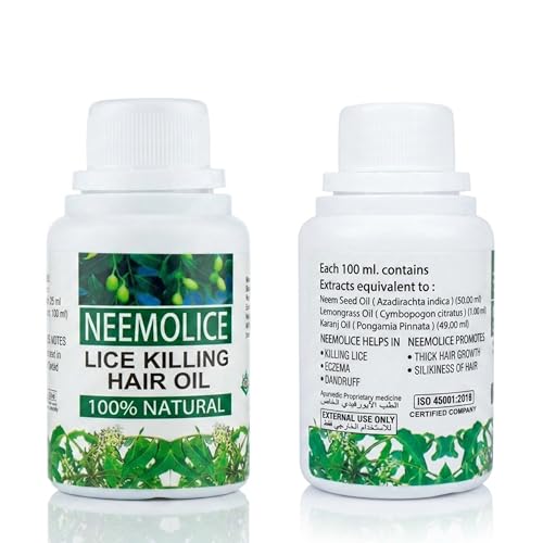 Image of Vibha's | Vibha's Neemolice Oil (Lice Killing Hair Oil) - Natural Herbal Treatment with Neem Extracts for Effective Head Lice & Nit Removal, Soothes Scalp, Reduces Itching, and Prevents Re-Infestation | Safe for All Hair Types - 100 ml