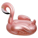 Blublu Park Inflatable Flamingo Pool Float for Adults with Balanced Handle Support, Rose Gold Pool Decorations Outdoor Lounger for Beach Travel, Summer Party, Relaxation and Water Photography (59 in)