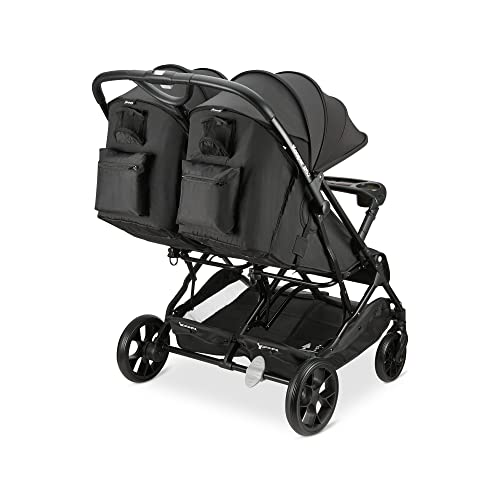 Joovy Kooper Rs2 Double Stroller With Snack Trays, Side By Side Stroller, Lightweight Travel Stroller, Black #TOP1