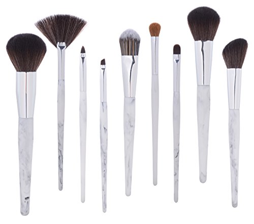 Nestling 9pcs Marble Makeup Brushes Make up Set Foundation Eyebrow Concealer Cosmetic Eyeshadow Brushes Kits