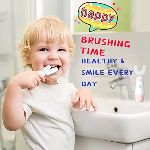 Meqtpomy 199911 Kids Electric Toothbrush,6 Cleaning Models U Shaped Toothbrush Waterproof Battery Powered 360 Automatic Sonic Toddler Toothbrushes For 8-13 Years Old thumb #3