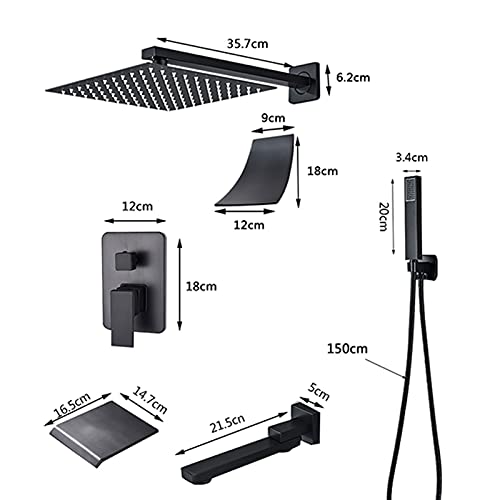 Ensemble douche et baignoire noir pour optimiser les petits espaces