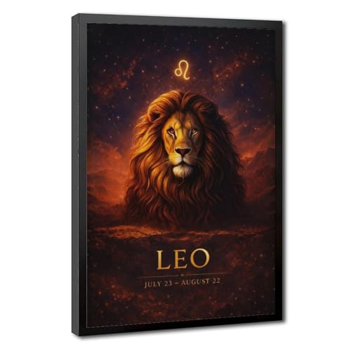 Poster sur toile astrologie du Lion tableau décoration murale moderne