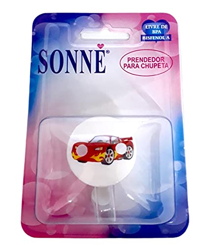 Prendedor Para Chupeta Boton Camaro Fita, Sonne, Branco