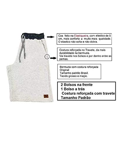 Kit 5 Bermuda Moletom Masculina (GG)