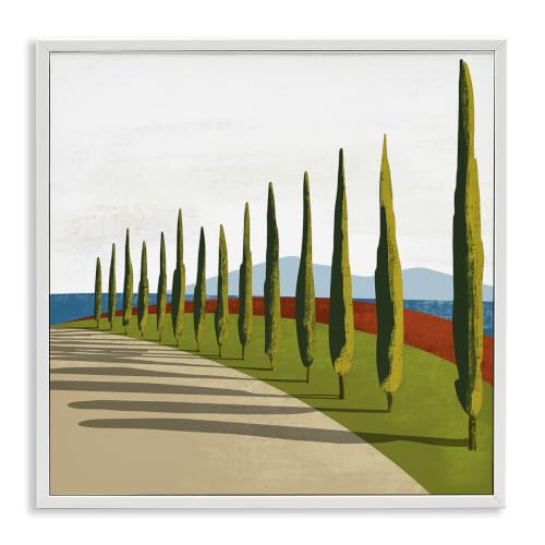 'Cypress Trees Tuscan Italian Fancy Garden'| Framed Giclee Art