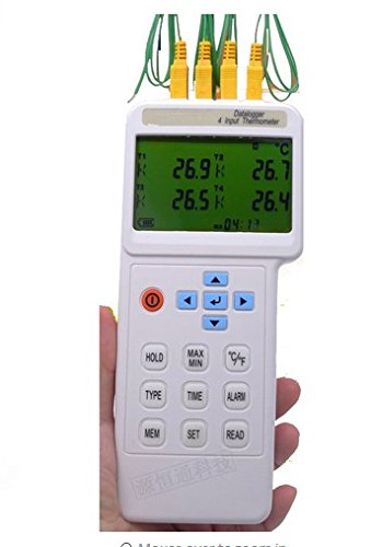 GOWE Thermomètre d'entrée USB 4 canaux type K J E T R S N L U B C avec enregistreur de données