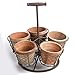 Esschert Design Support de casseroles avec 5 Pots Vintage sur Pot à Herbes Vieilli, Jardin, Balcon, terrasse