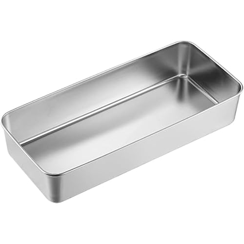 Tubayia Sartén para lasaña, rectangular, estable, lado profundo, molde de acero inoxidable para horno, brownie, tiramisú, galletas, chapa, cazuela (33 x 15 x 6 cm)