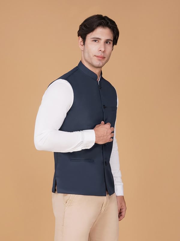 Image of DEIFIC Bandi Modi Koti, Nehru Jacket for Men, Cotton Waistcoat for All Occasion: Diwali, Wedding, Ethnic, Office Party, Formal & casual Look