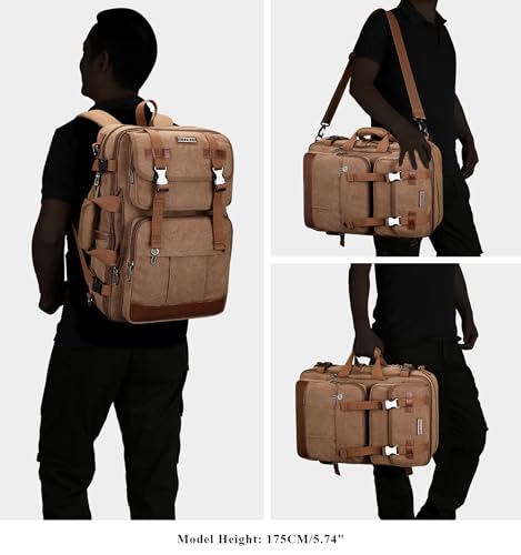 Image of WITZMAN Canvas Travel Backpack for Men Large Laptop Backpack Fit 16 inch Carry-on Airline Approved Shoulder Rucksack