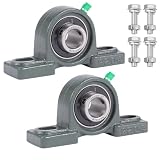 2 Pack UCP204-12 Mounted Pillow Block Ball Bearing,Bearing Steel Bearings 3/4' Bore with 4 Sets for Installing Bolts and Nuts
