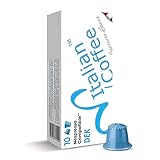 Italian Coffee Decaffeinated "DEK" capsules, compatible with Nespresso machines (Decaffeinated Espre