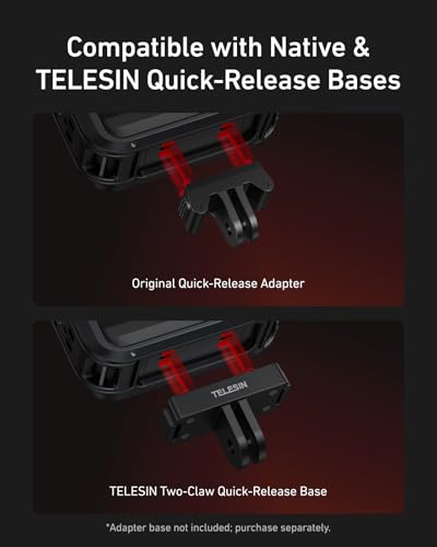 TELESIN Obudowa ochronna ze stopu aluminium do Insta 360 Ace Pro 2/Ace Pro, obudowa z metalową klatką szybkiego zwalniania ze śrubą 1/4" i zimną sanią, akcesoria