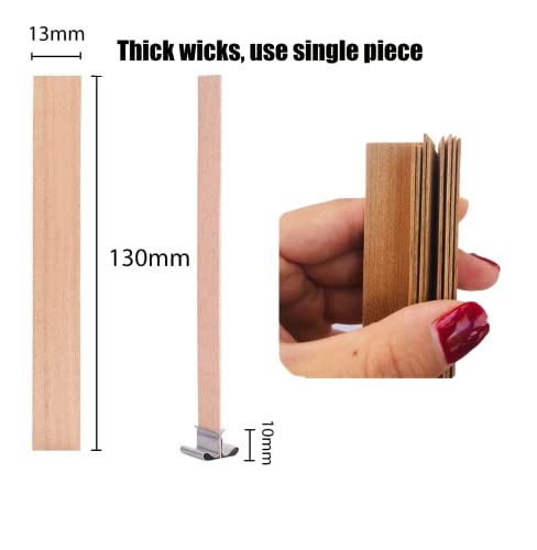 Upgraded Thick Wooden Candle Wicks 5.1 X 0.5 Inch Natural Candle Wood Wicks With Stand Candle Cores For Diy Candle Making Craft Smokeless Wood Wicks For Candle Making #TOP2