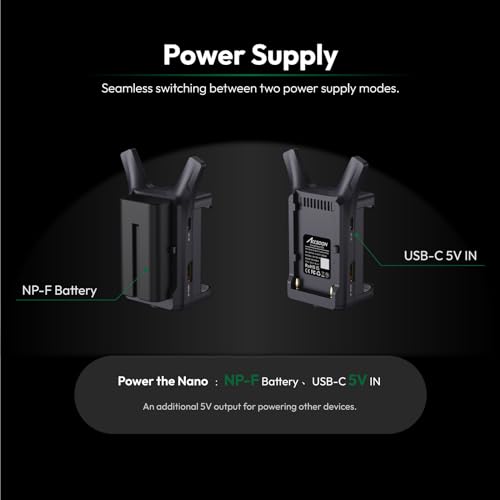 Accsoon CineView Nano Wireless Video Transmitter, 5G HDMI Video Transmitter 1080p60 500ft Range 60ms Latency, Compatible with RS2/RS3/RS3 Pro/Switch/DSLR, Support iOS/Android-4 App Monitoring