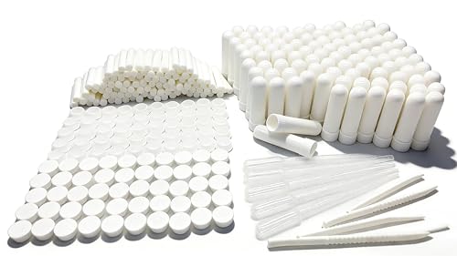 zison Essenial Oil Aromatherapy Blank Nasal Inhtaler Tubes (Includes 100 inhalers+110 unscented Wicks+5 Plastic Droppers+2Plastic Tweezers)