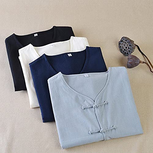 Zooboo Chinese Waistcoat Wing Chun Sleeveless Vest Martial Arts Buddhist Monks Uniform（Black,Xxl） #TOP2