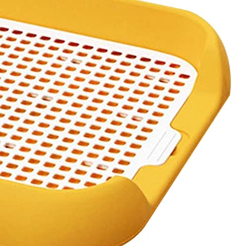 perfk Hunde Trainings Pads Welpentoilette, Mesh Gitter Haustier Trainingstoilette mit Tablett für Töpfchentrainer Drinnen Und Draußen, Gelb