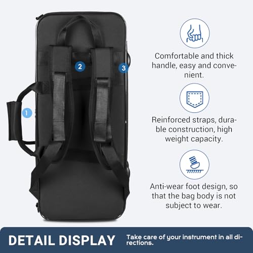 Omebaige Ultra-Light Alto Saxophone Case – 600D Nylon, Lightweight & Water-Resistant Soft Gig Bag with Shoulder Strap, Backpack Ideal for Daily Carry; (BGD-ALTOSAX)