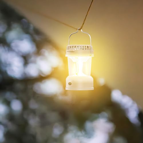 Fans rechargeables pour le camping, les fans de camping avec lumière, lumière de ventilateur portable pliable avec crochets, accessoire de bureau léger, accessoires de camping pour la – Image 4