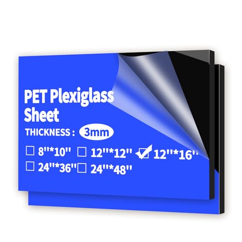 Image of Art3d (2 Pack) 1 /8 inch Thick Plexiglass Sheets in Black - 12 inchx16 inch Acrylic Sheets for Art Design,Craft Projects, Signs, DIY in Home, Wedding, Festival,Party,Office