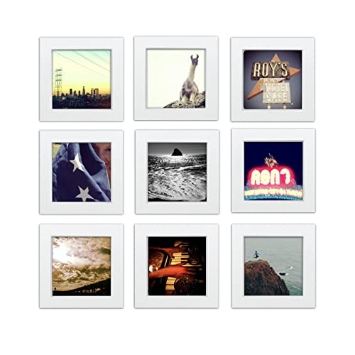 Image of ArtzFolio Wall Photo Frame Collage for Living Room | Picture Frames Home & Wall Decoration D297 White Set of 9 Units | 6x6inch