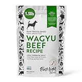 First Light Farms Freeze-Dried Dog Food Topper for Picky Eaters | High Protein Treat | Grain-Free Formula for All Breeds & Life Stages | Premium Wagyu Beef & Certified Humane | 1.5lb Bag