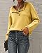 BTFBM Womens Sweaters Fall Winter Clothes 2026 Long Sleeve Button Down Ruffle Crew Neck Casual Knitted Pullover Tops(Yellow, Large)