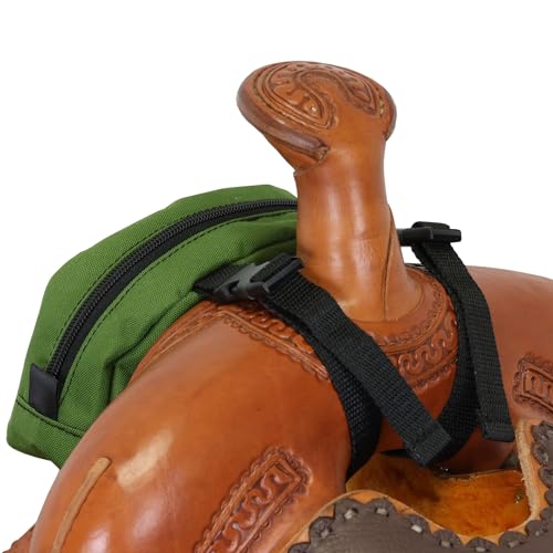 TrailMax Original Pommel Pocket Saddlebag for Western & Endurance Saddles; Cellphone Saddle Horn Bag; Saddle Bag for Horses; Trail Riding Cellphone Pommel Pocket; Olive